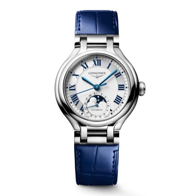 L81264712 Longines PrimaLuna Stainless Steel Moon Phase Watch 34mm