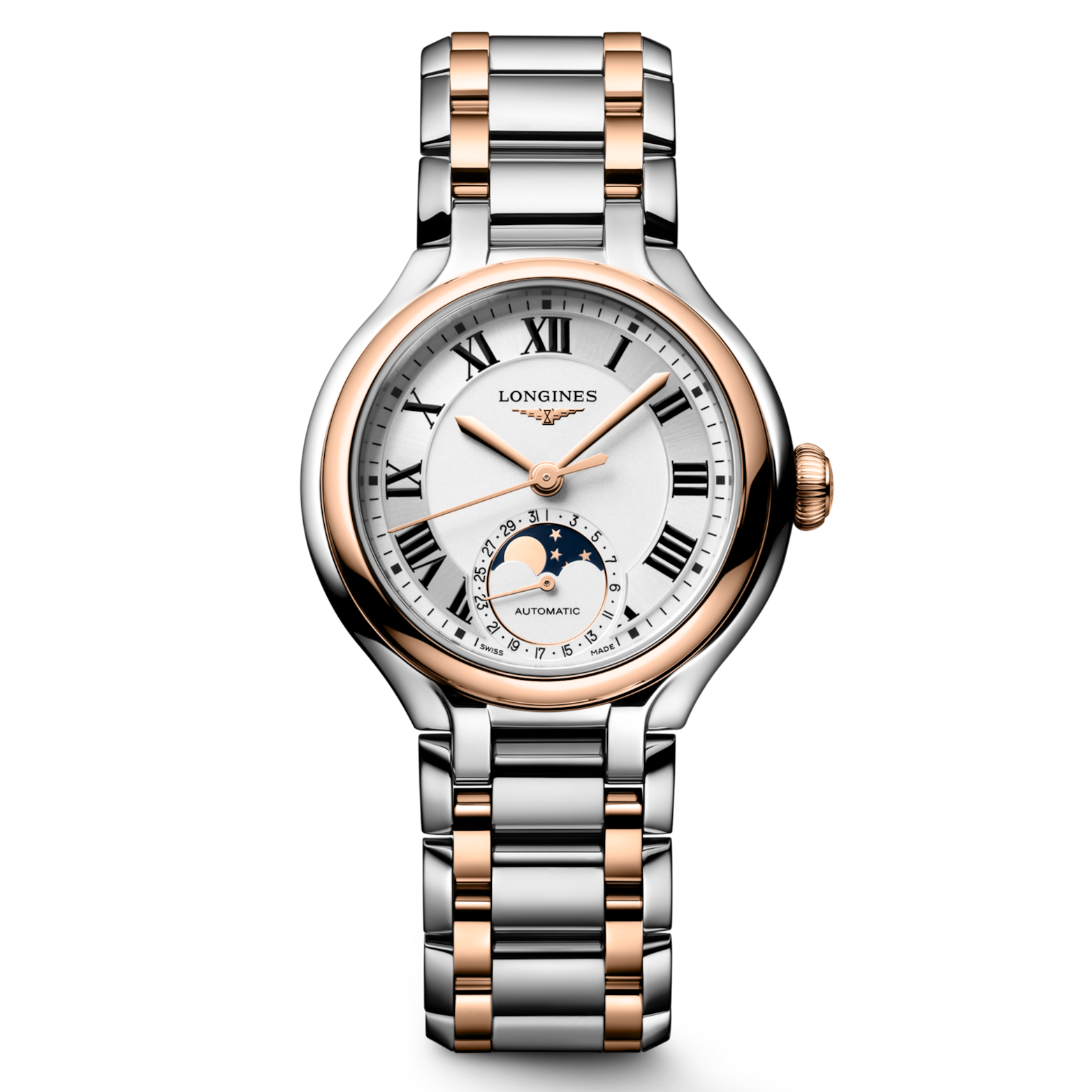 PrimaLuna Stainless Steel Moon Phase Diamonds 34mm L81265717