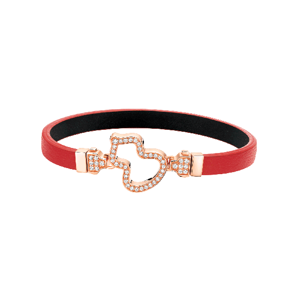 Qeelin Wulu Bracelet Red Calf Leather Bracelet AAAXXEKRG14.5