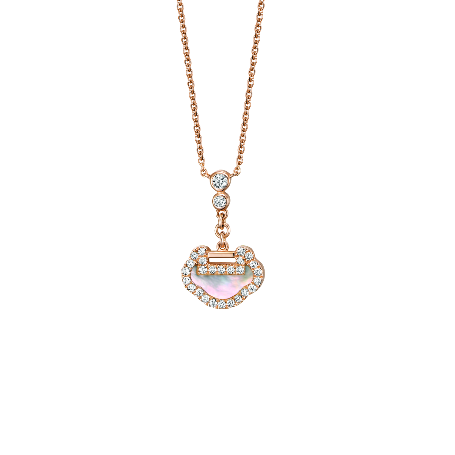 Qeelin Petite Yu Yi Necklace with Mother of Pearl YY-NL0003B-RGDMOP YYNPT3ERGMP