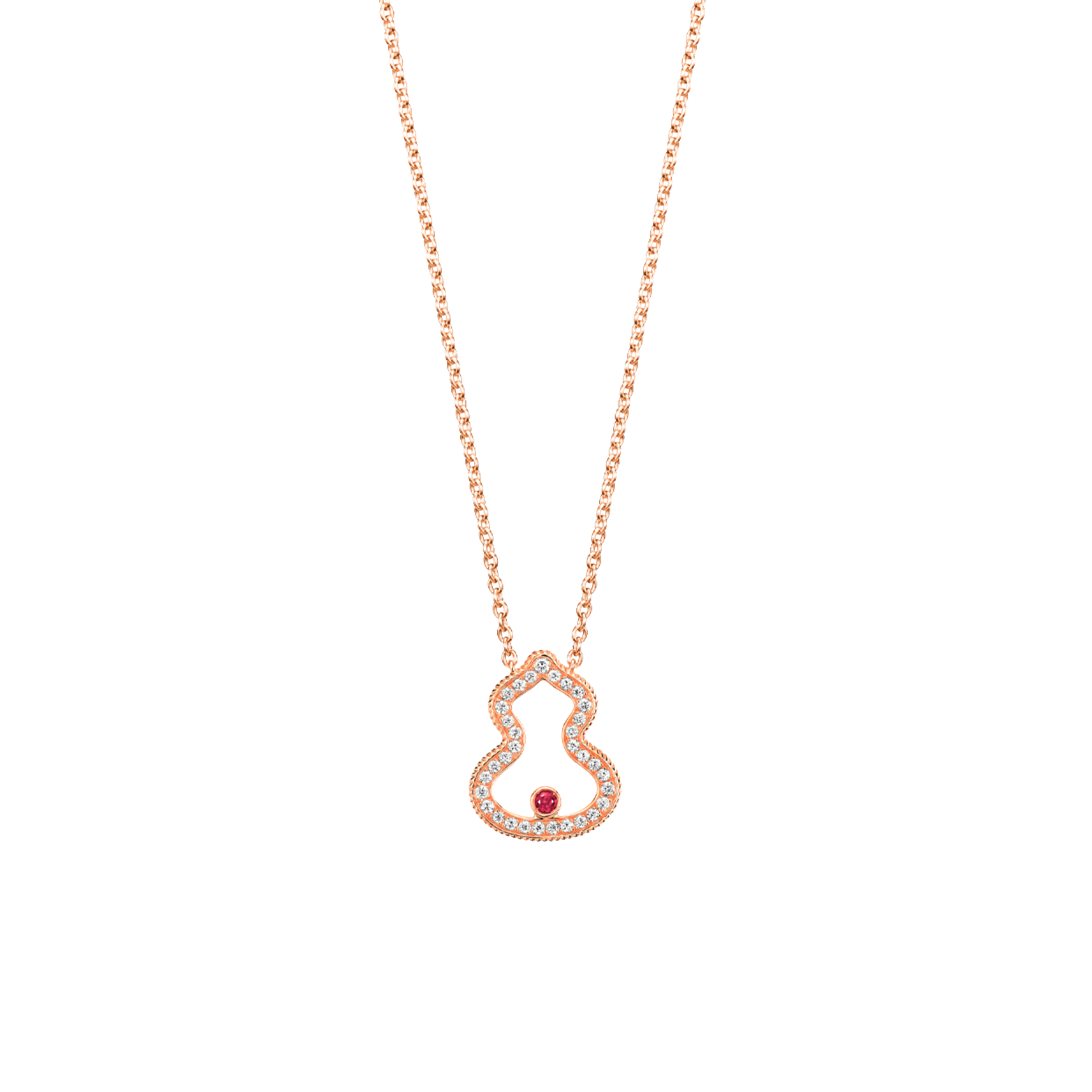 Qeelin Wulu Necklace Diamonds and Ruby WU-030-LGNL-RGDRU WLN30AKRGRU