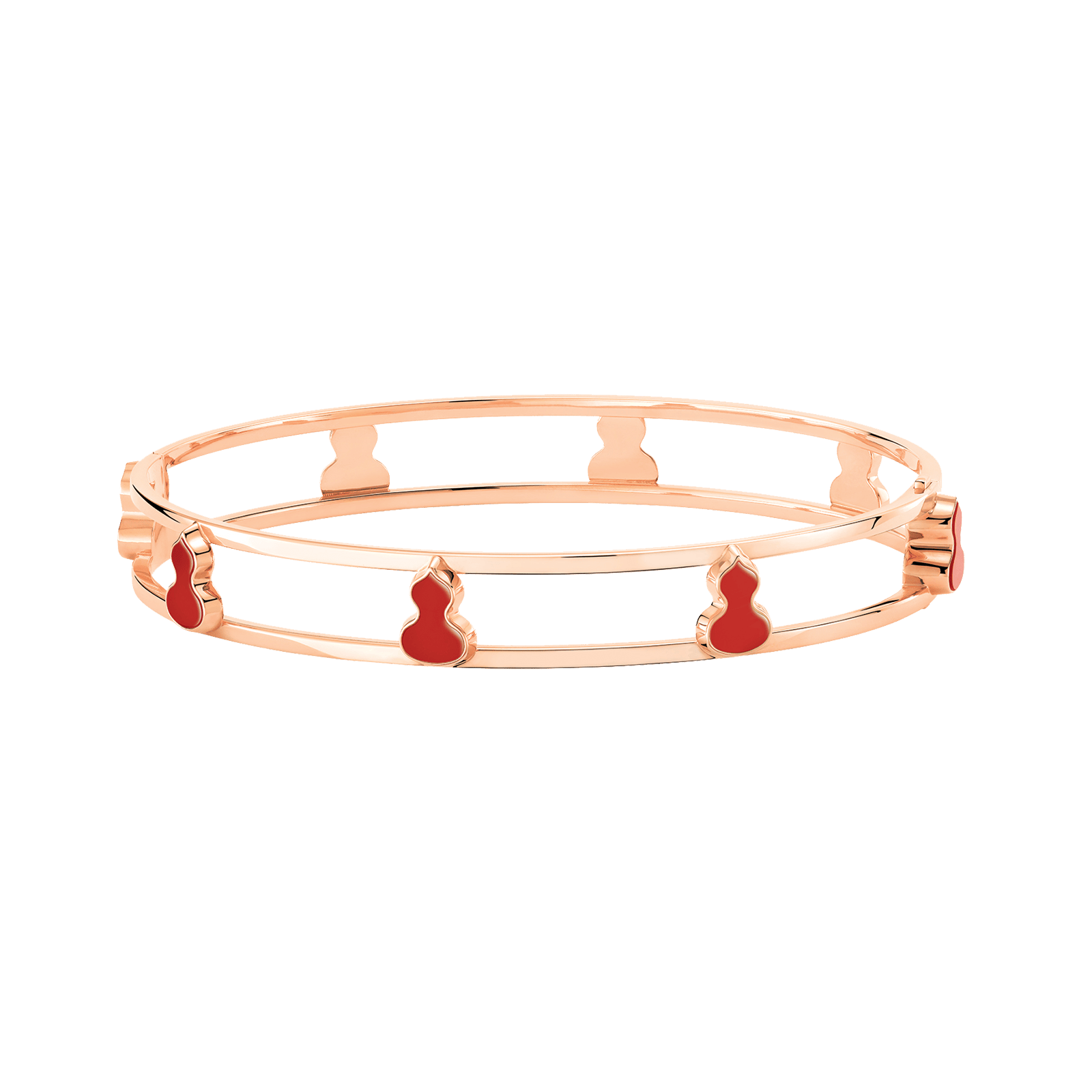 Qeelin Wulu Bangle in Rose Gold and Red Agate