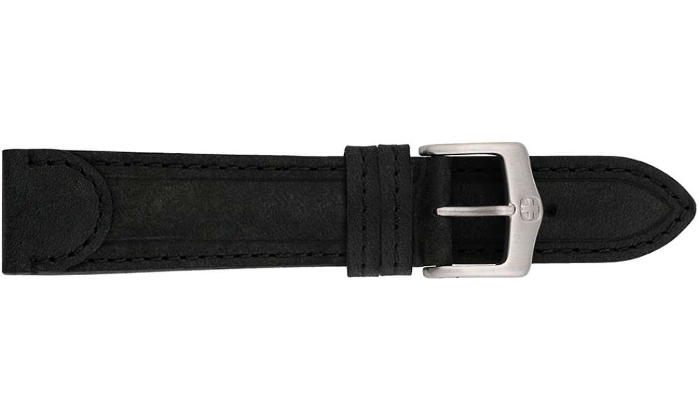 Tab End Leather Watch Strap Black