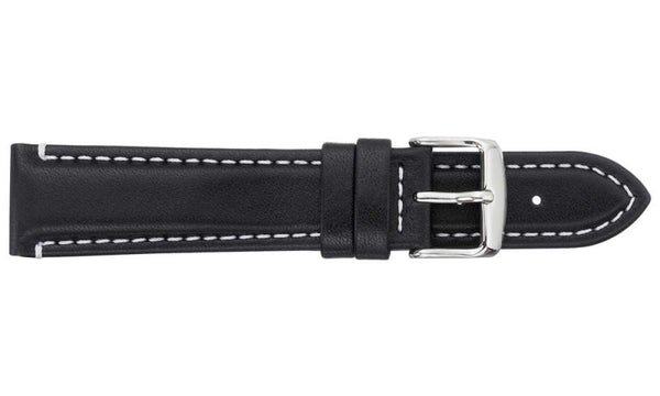 Waterproof Sports Leather Black Watch Strap