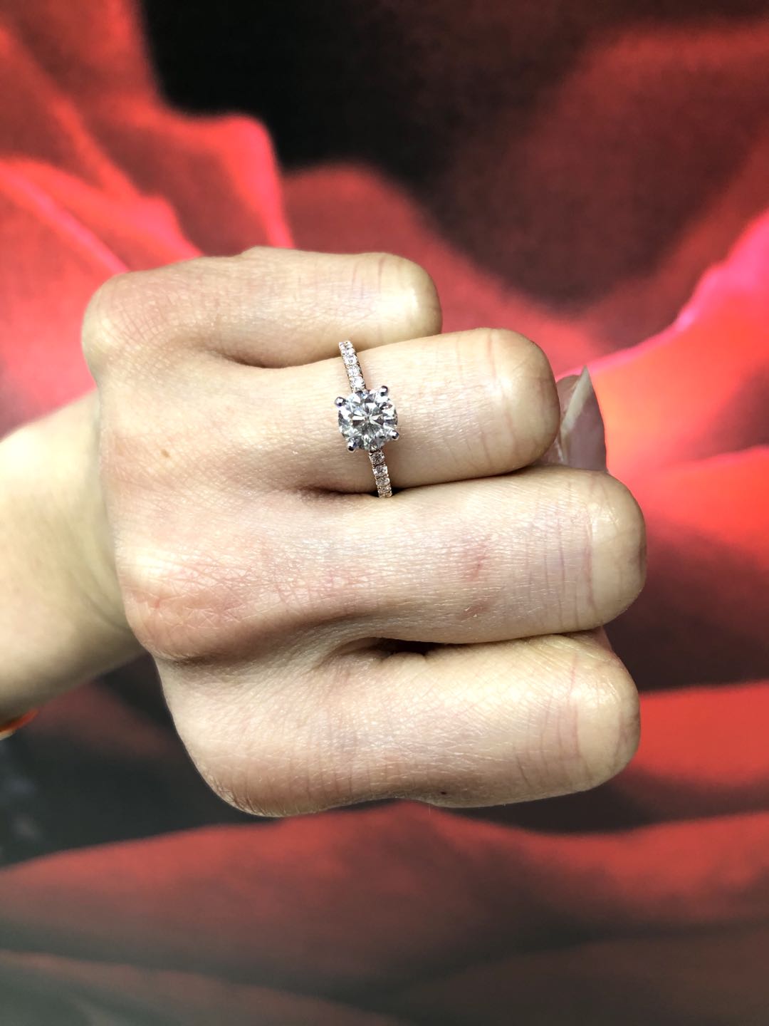 Two Tone Diamond Engagement Ring