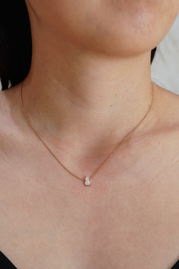 Qeelin 18K Rose Gold Petite Wulu Necklace with Diamonds