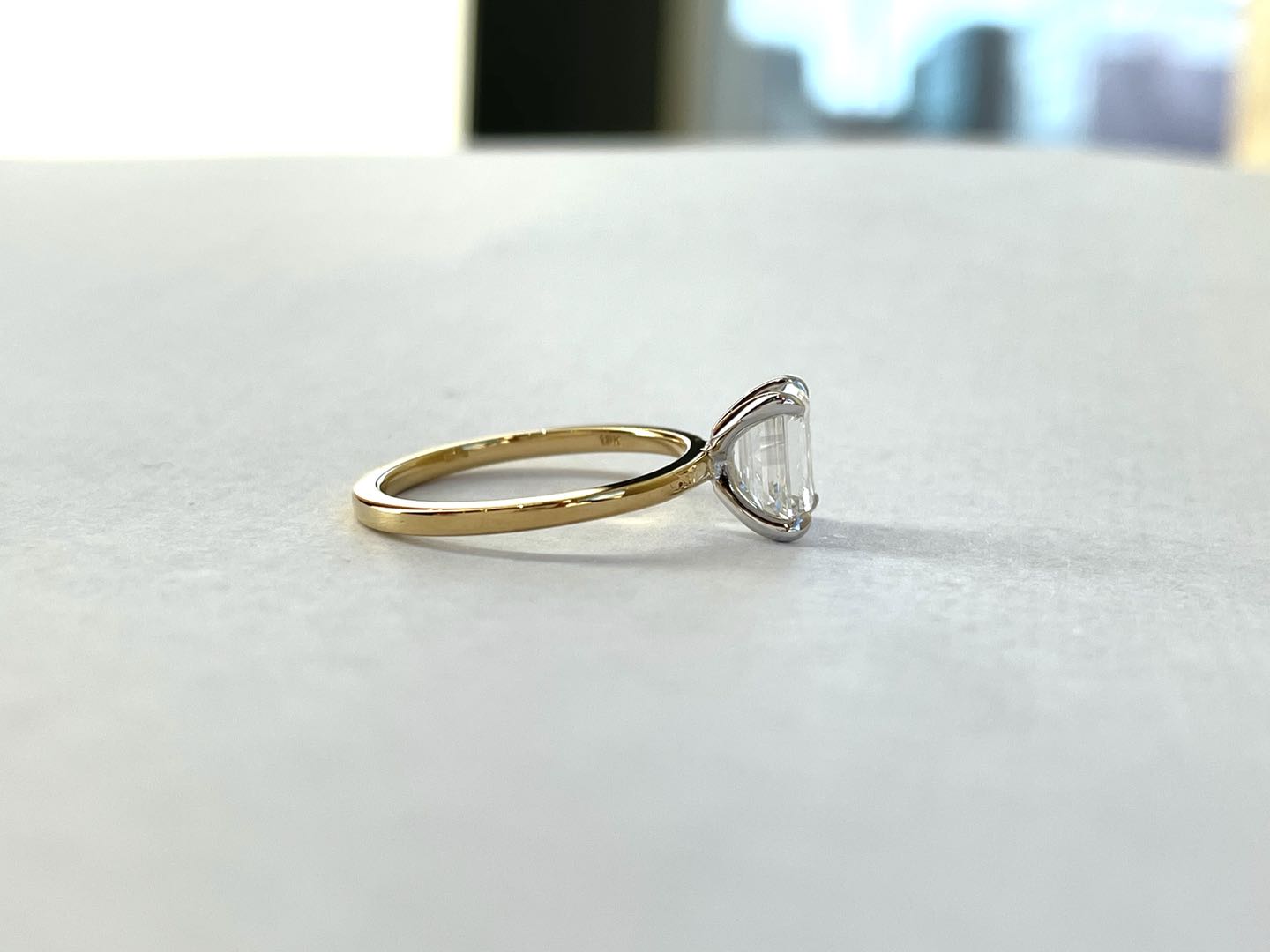 Emerald Diamond Engagement Ring