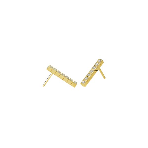 Ice Cube Pure Full-Set Yellow Gold Earrings 837702-0003