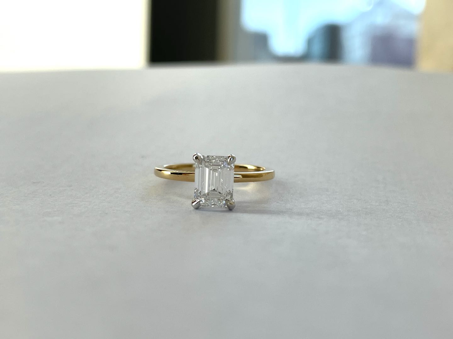 Emerald Diamond Engagement Ring