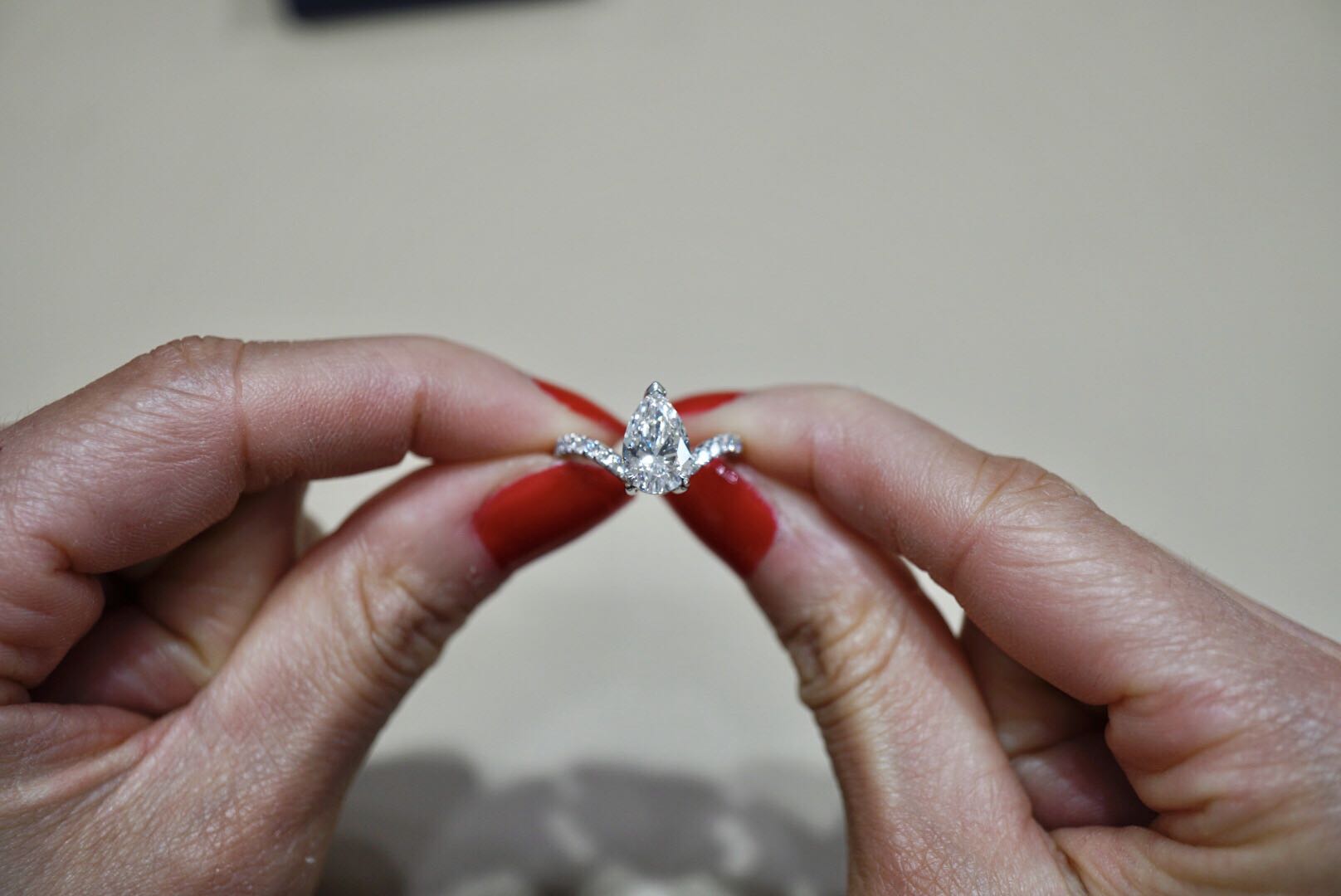 Pear Drop Diamond Engagement Ring