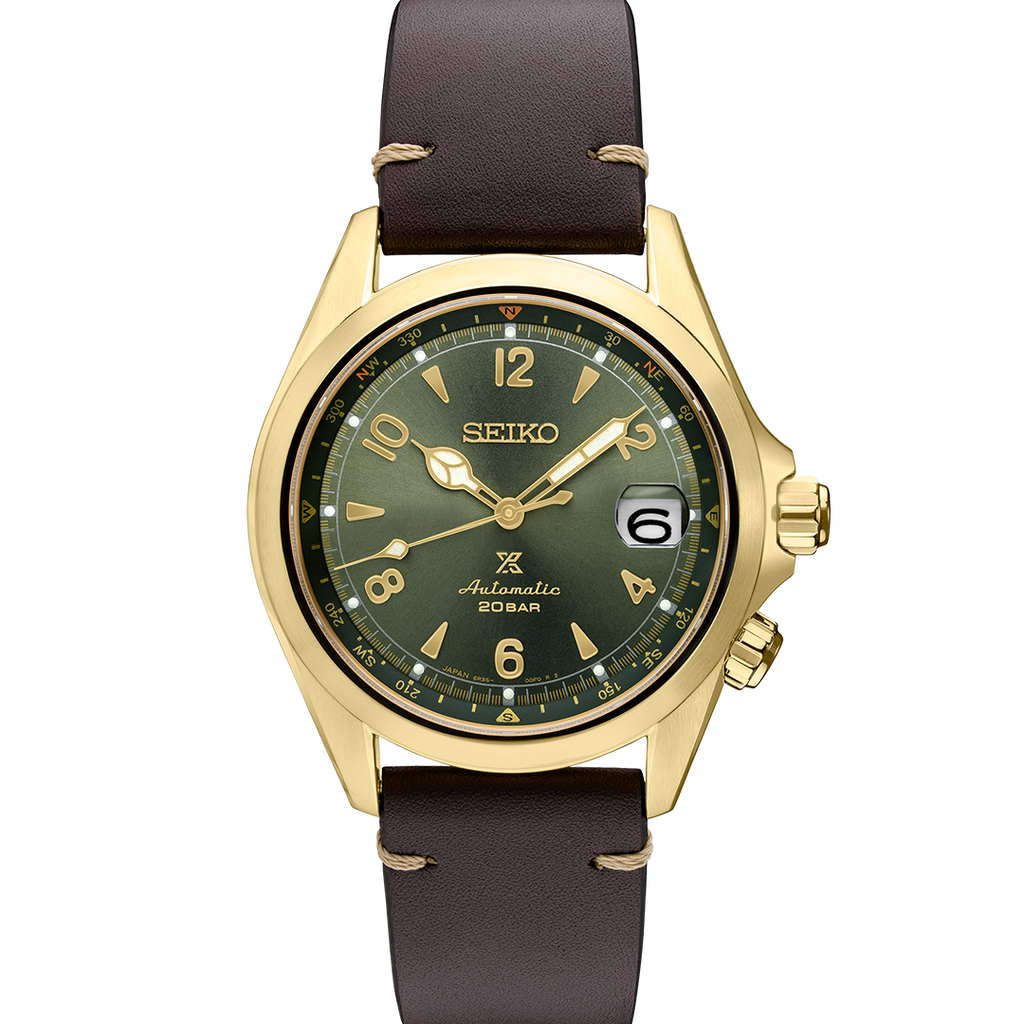 Seiko Prospex Alpinist SPB210 Green Dial Gold Case Carat Co