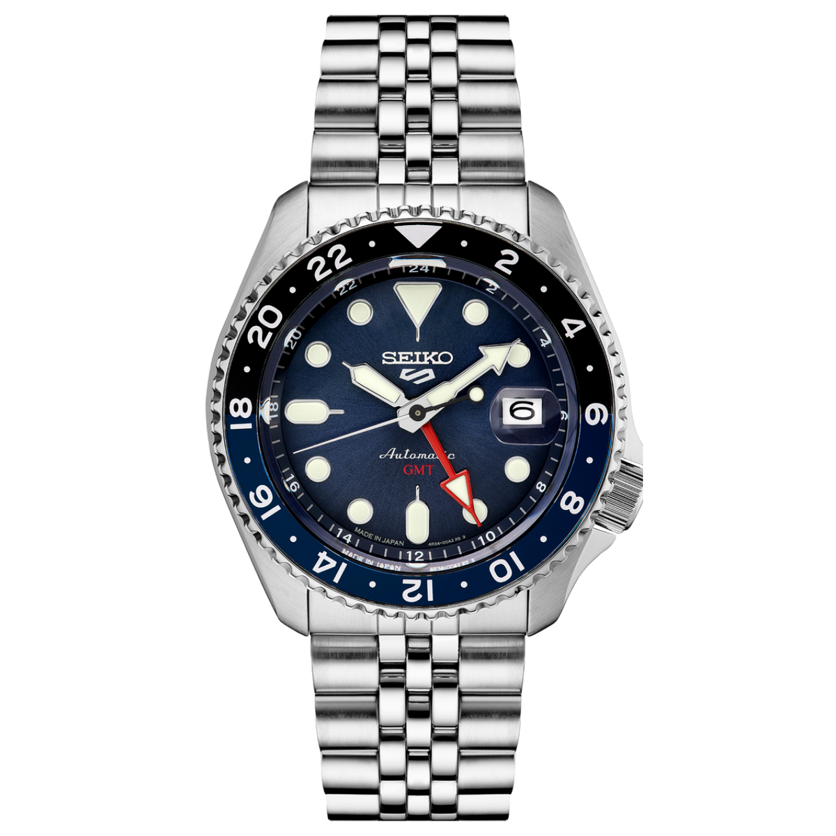 Seiko 5 Automatic GMT Blue 42.5mm SSK003 Front View