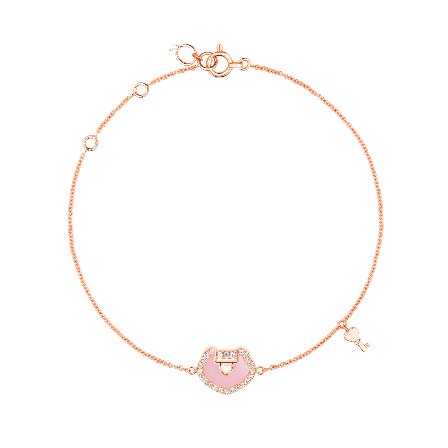 Qeelin Yu Yi Bracelet in Pink Opal YYL-BR0013A-RGDPO YLBPT13RGPO - Carat & Co. Flushing New York
