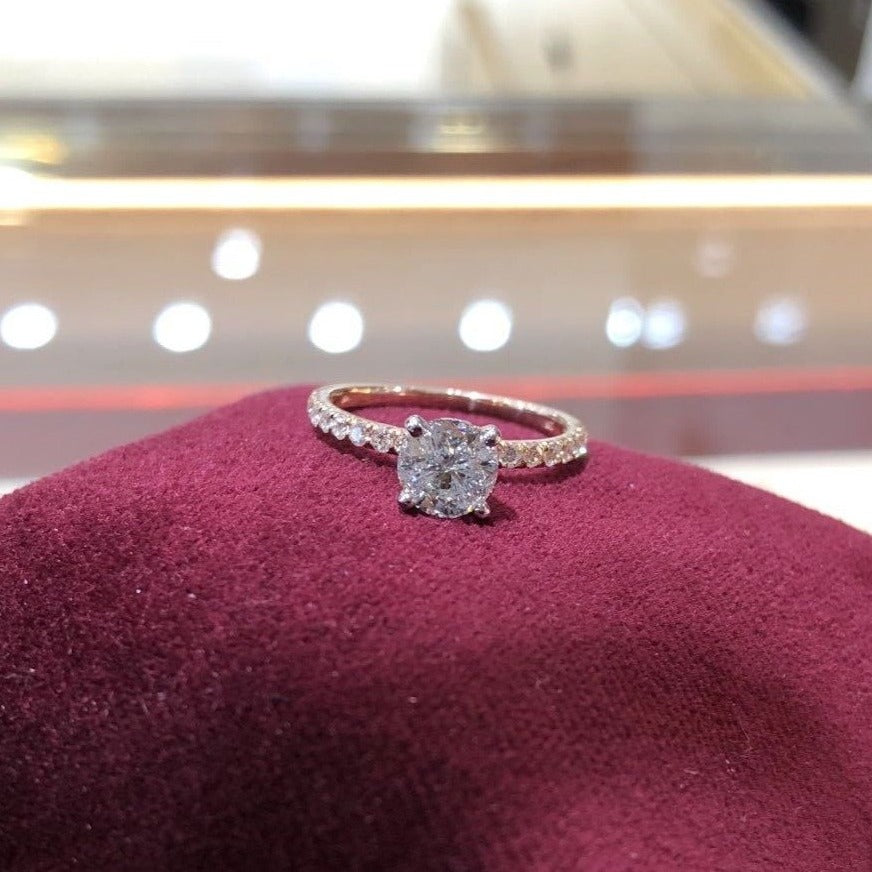 Two Tone Diamond Engagement Ring