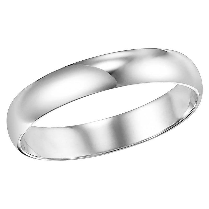 Angle view of Low Dome Plain 4MM Wedding Band