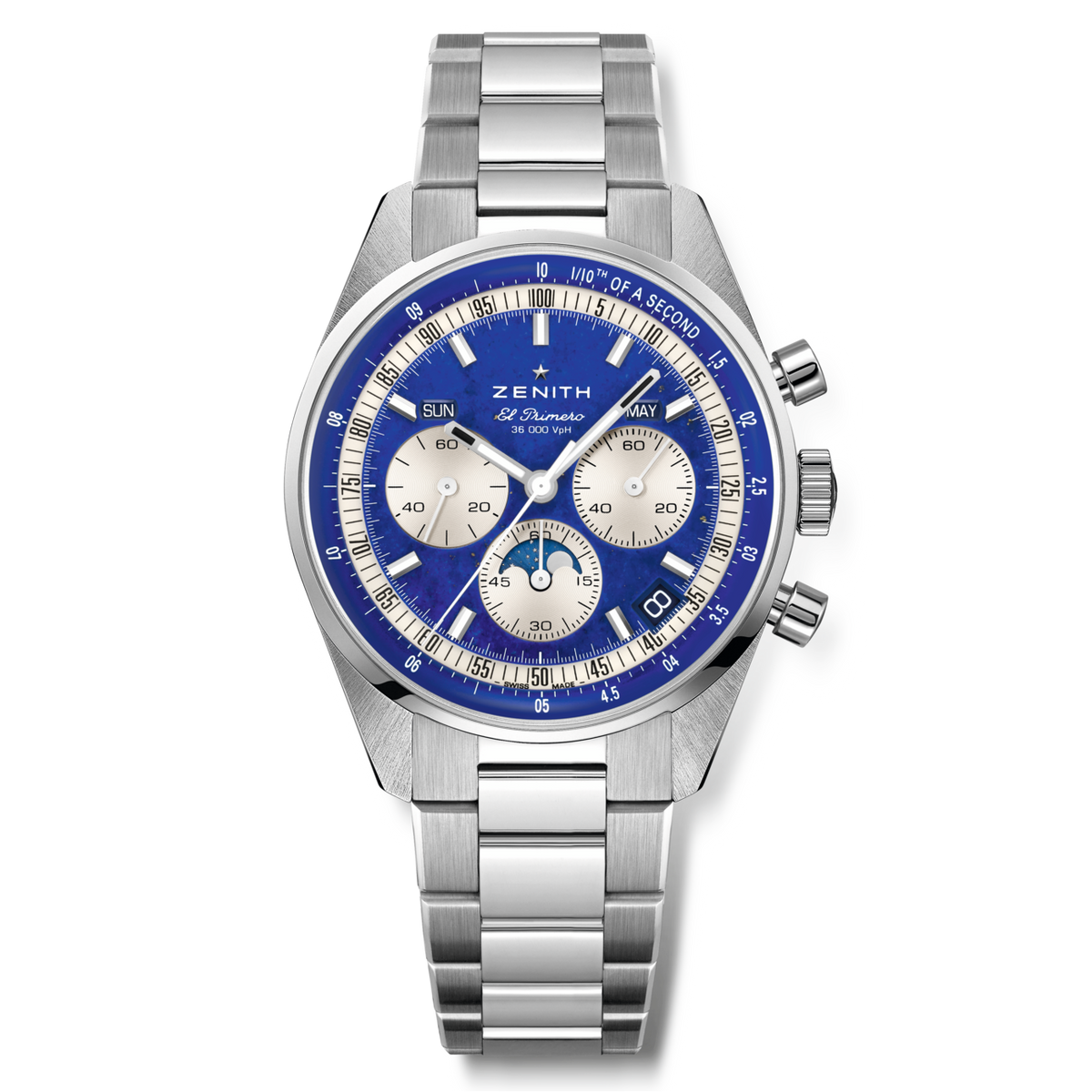Zenith Chronomaster Original Triple Calendar Lapis Lazuli 38mm 03.3400.3610/51.C910 front view