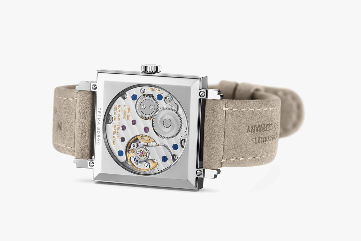 NOMOS Glashütte Tetra Ochra Manual Wind 27.5mm 437 caseback/back view