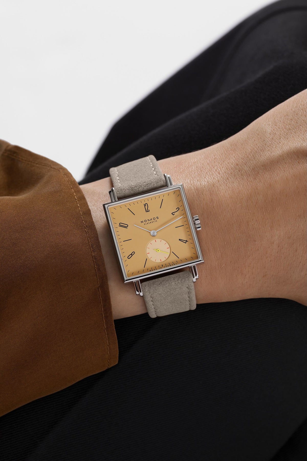 NOMOS Glashütte Tetra Ochra Manual Wind 27.5mm 437 model wrist shot