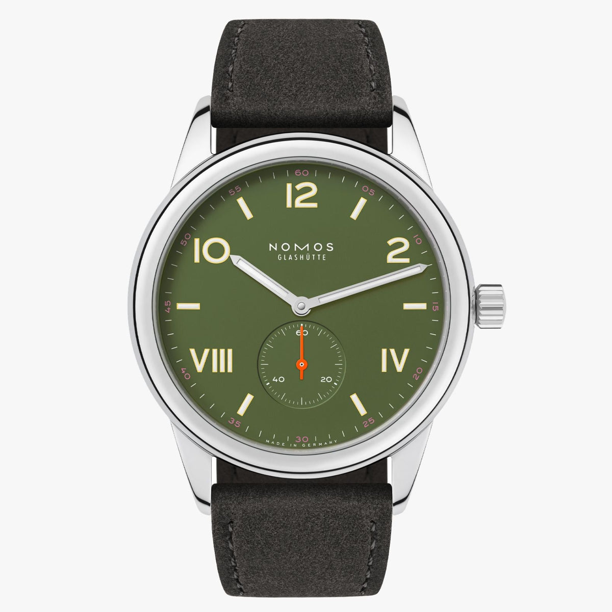 NOMOS Glashütte Club Campus 38 All Olive 38.5mm 739 front view