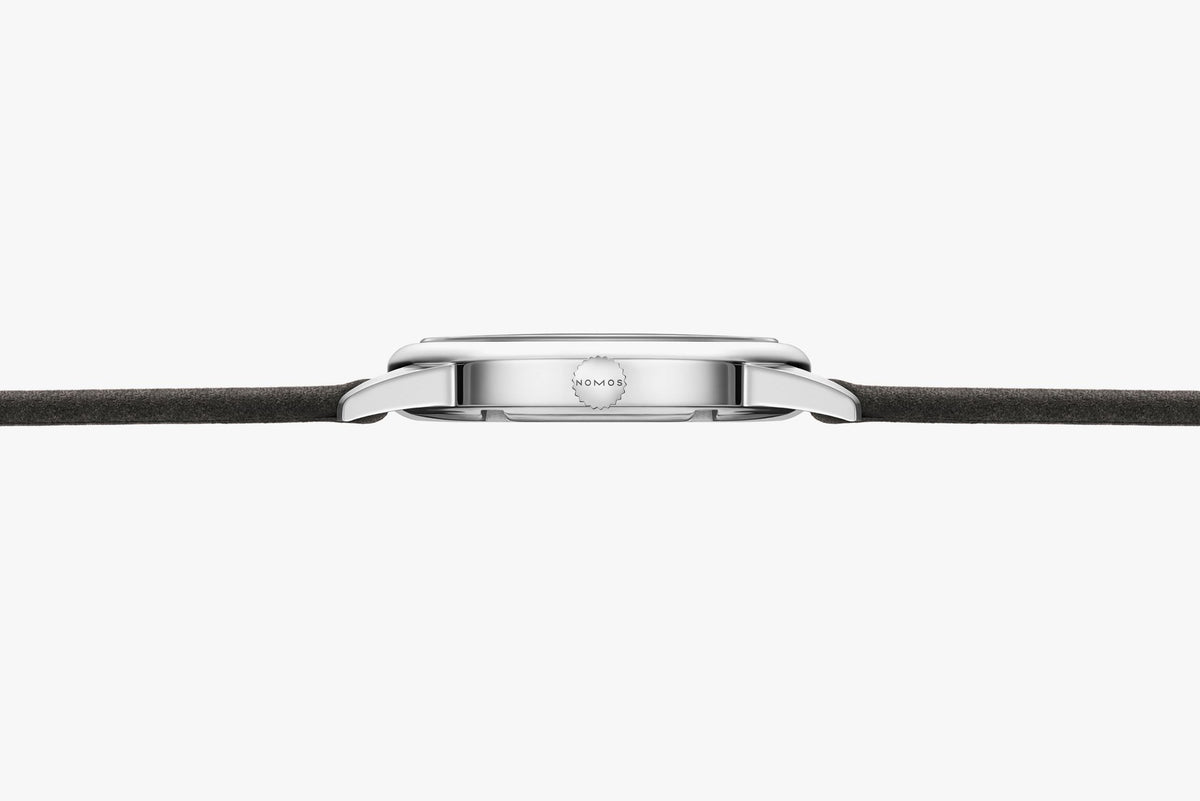 NOMOS Glashütte Club Campus 38 All Olive 38.5mm 739 side/crown view