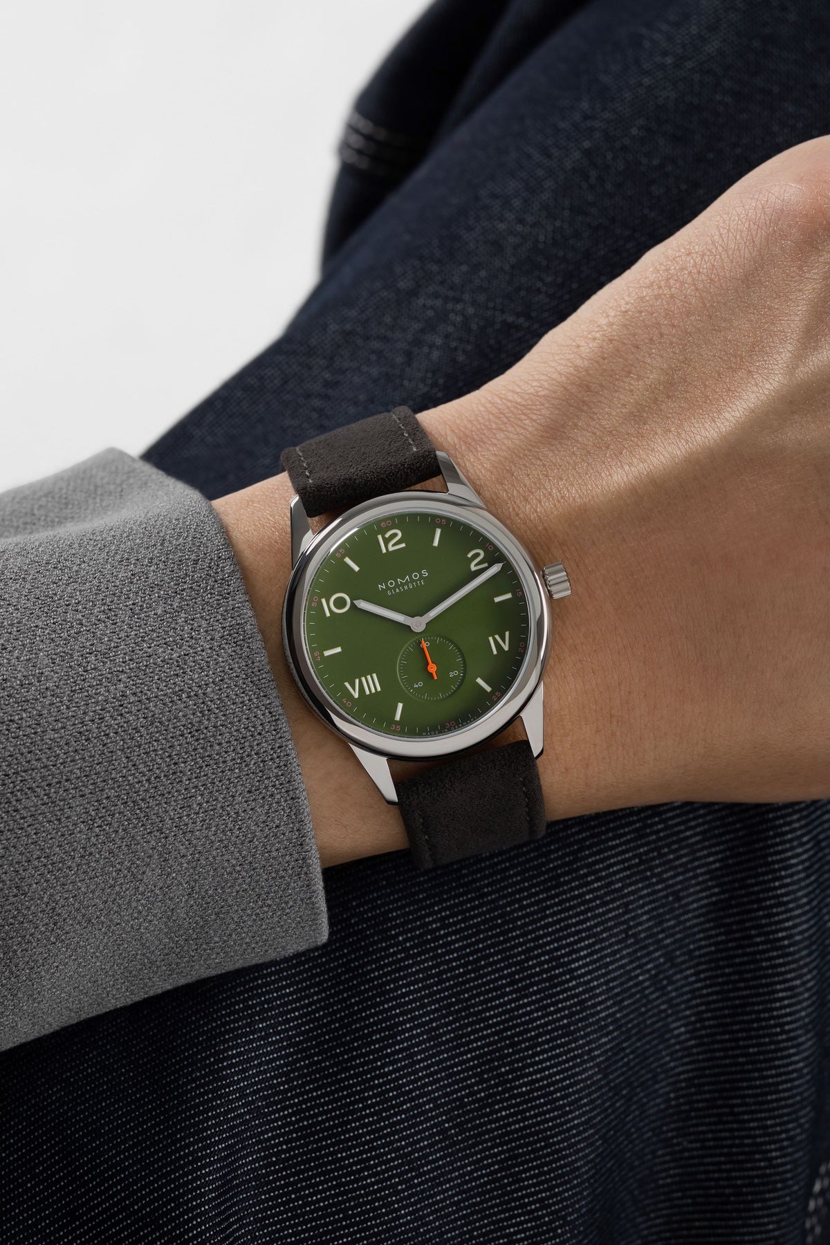 NOMOS Glashütte Club Campus 38 All Olive 38.5mm 739 model wrist shot 1