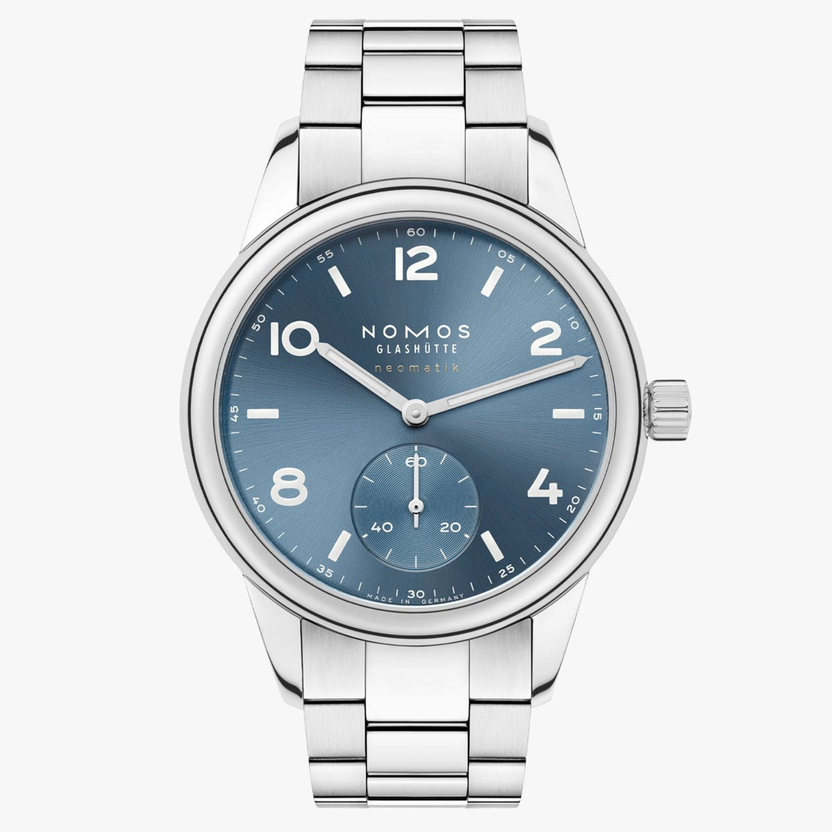 NOMOS Glashütte Club Sport Neomatik Polar Automatic 37mm Blue 747 front view