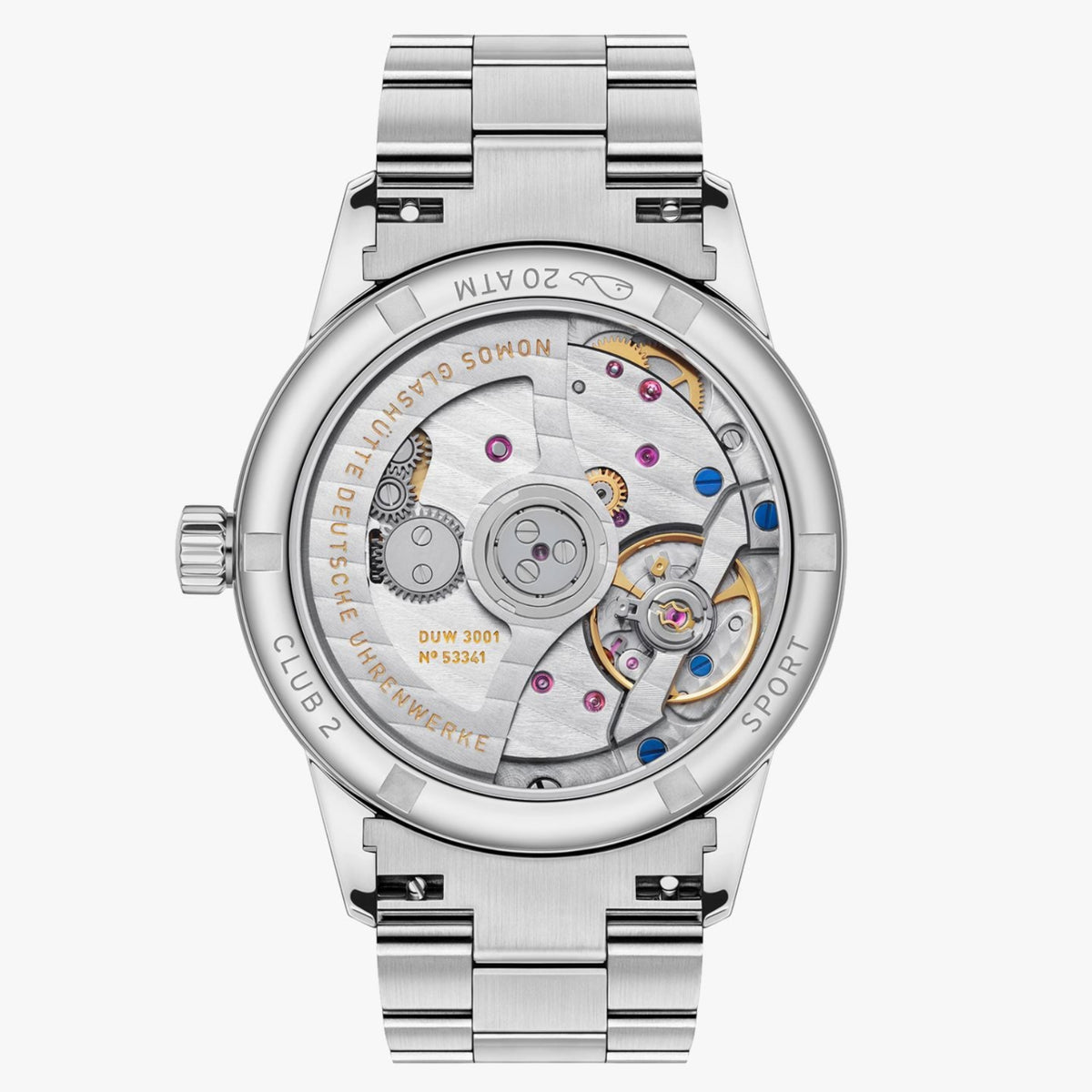 NOMOS Glashütte Club Sport Neomatik 34 Automatic Rose Pink 34mm 756 caseback