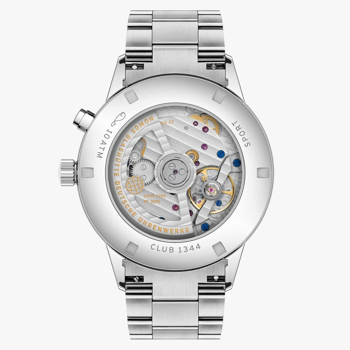 NOMOS Glashütte Club Sport Neomatik Worldtimer White 40mm 792 caseback
