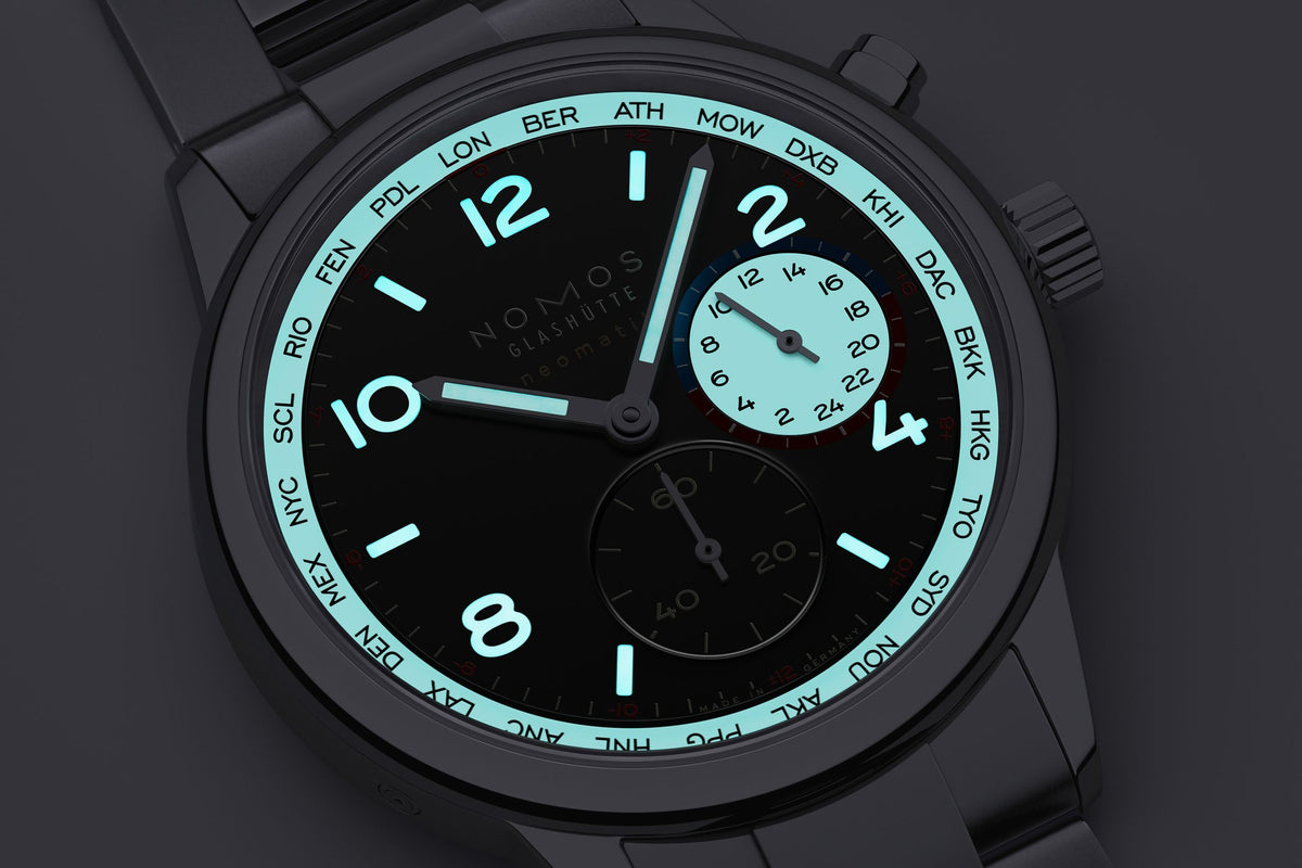 NOMOS Glashütte Club Sport Neomatik Worldtimer Dark 40mm 793 luminous hands/markers