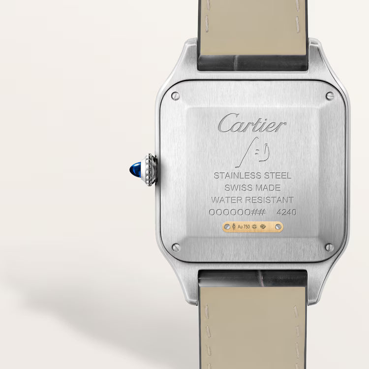 Back View of Cartier Santos-Dumont Large 18K Yellow Gold and Steel Quartz W2SA0046
