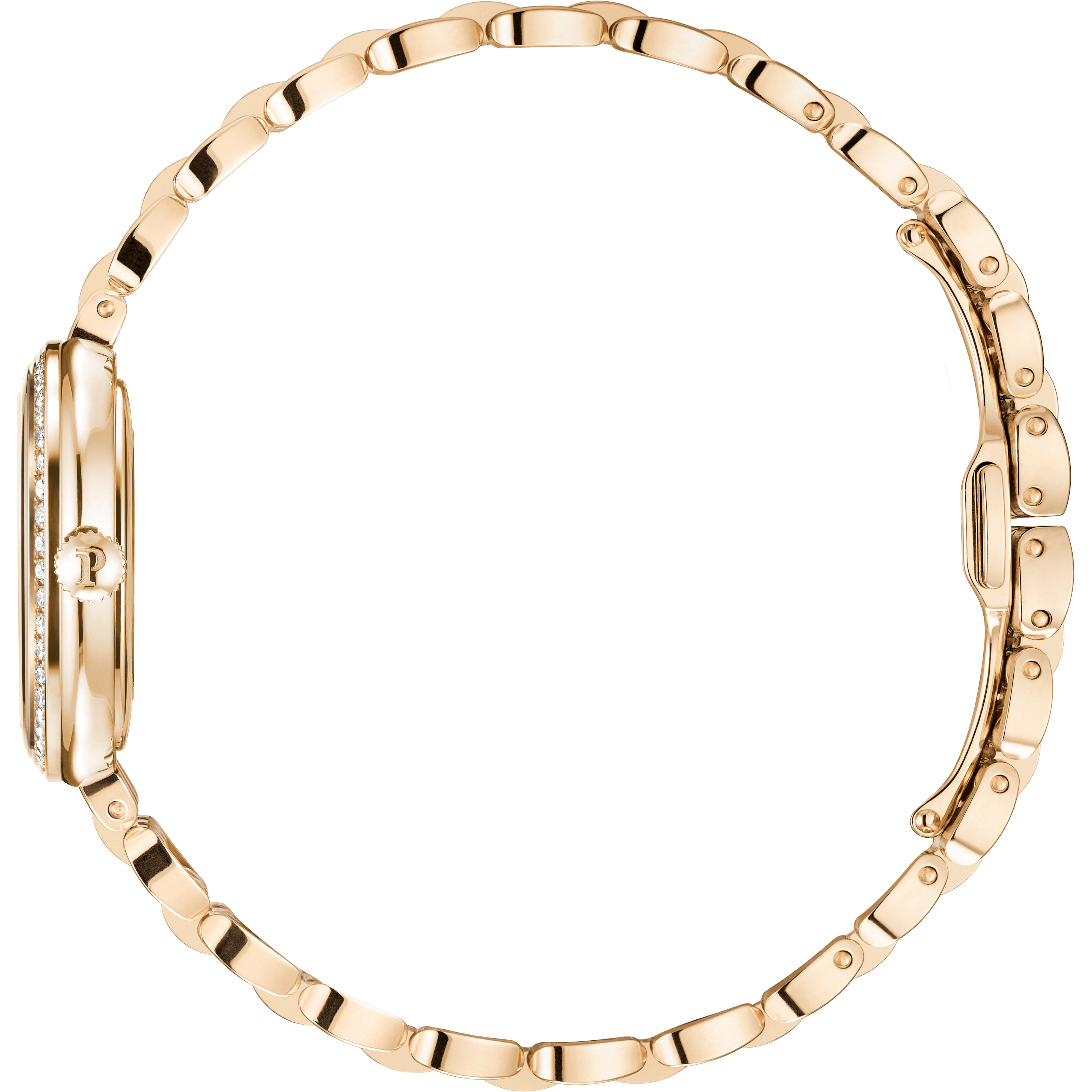 Side view of Piaget G0A50304 Sixtie Rose Gold Diamond 29mm Quartz Watch