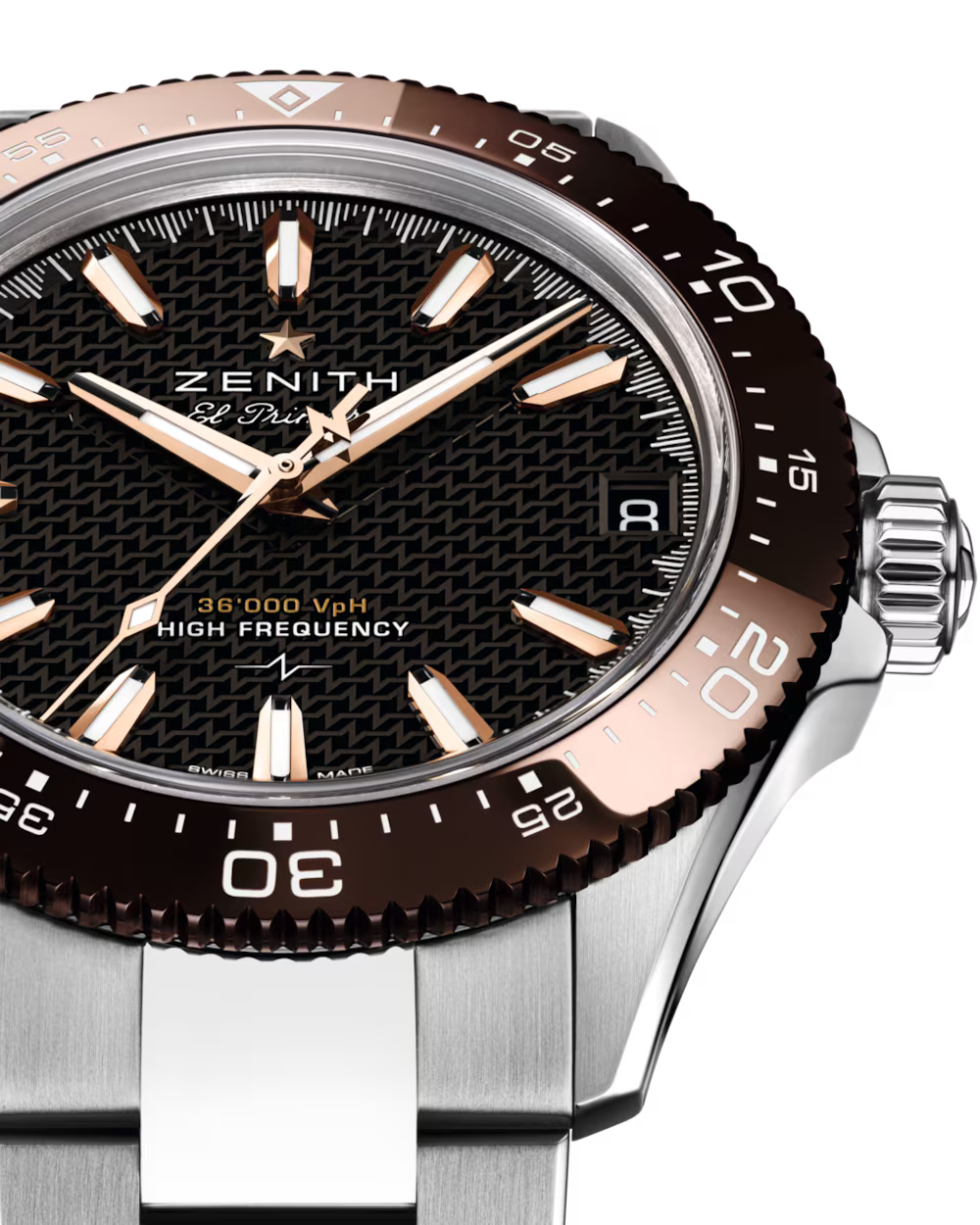 Zenith Chronomaster Solo Sport Brown 40mm 03.5001.3620/72.M5000 dial closeup