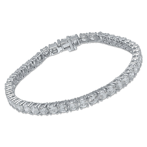 Certified Lab Grown Diamond Platinum 4 Prong Round Tennis Bracelet 10 ctw