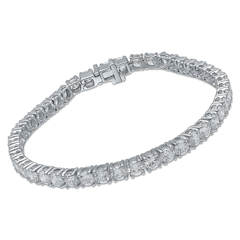 Certified Lab Grown Diamond Platinum 4 Prong Round Tennis Bracelet 10 ctw
