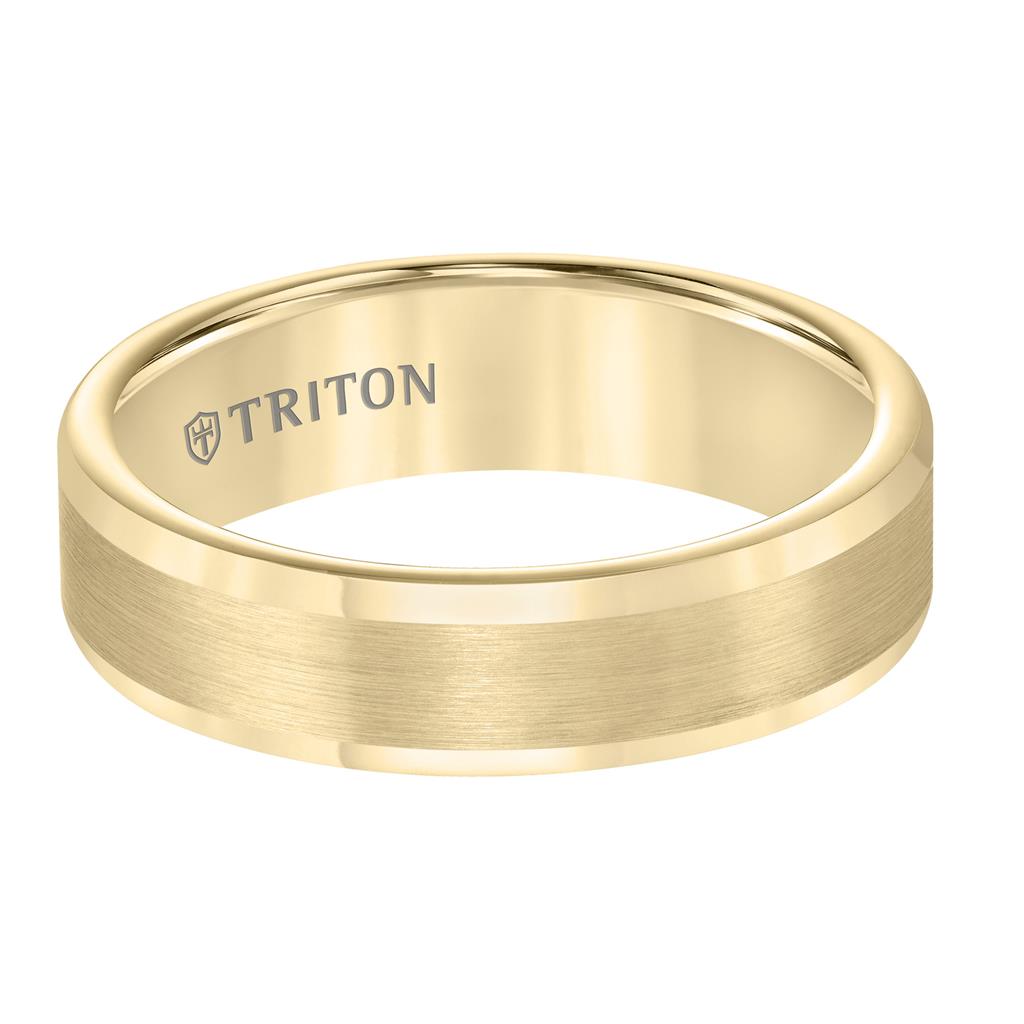 Front View Of Roll Edge Satin Finish Classic Wedding Band.