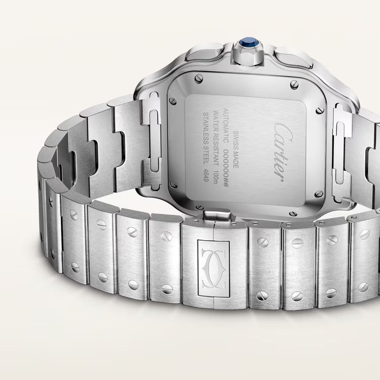 Backside View of Cartier Santos Large Chronograph Automatic Steel WSSA0083