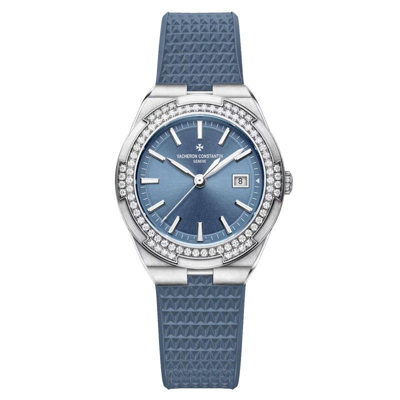 Vacheron Constantin Overseas Quartz Stainless Steel Blue Denim Rubber Strap 1205V/100A-B590