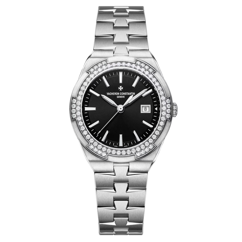 Vacheron Constantin Overseas Quartz 33mm Black Dial 1205V/100A-B591 Stainless steel bracelet