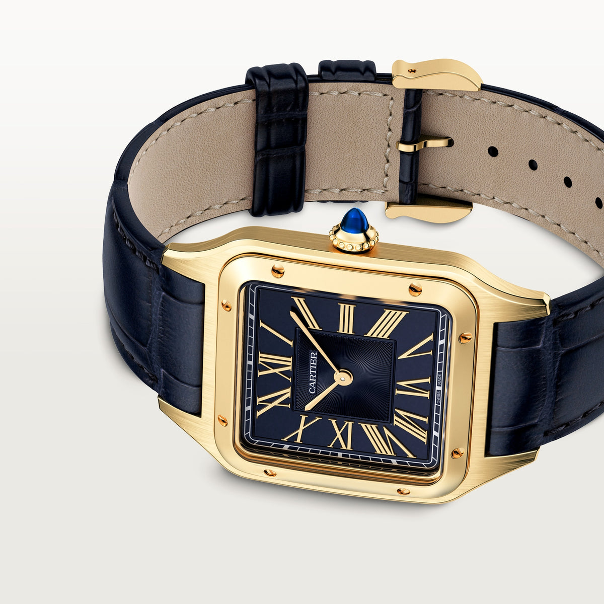 Cartier Santos-Dumont Large Model Blue on Gold WGSA0115