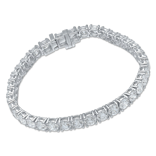 Certified Lab Grown Diamond Platinum 4 Prong Round Tennis Bracelet 12 ctw