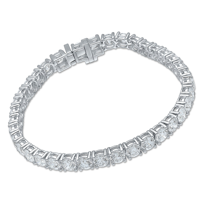 Certified Lab Grown Diamond Platinum 4 Prong Round Tennis Bracelet 12 ctw