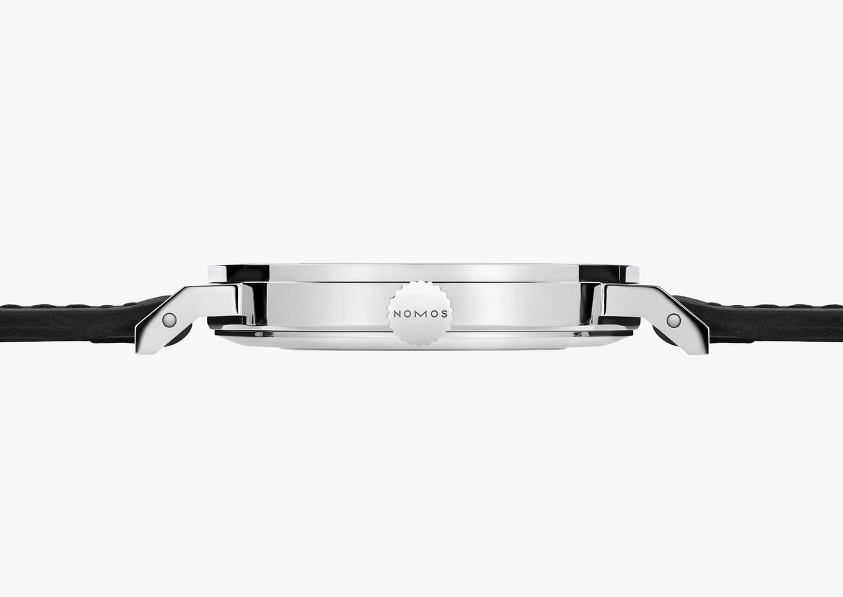 NOMOS Glashütte Tangente White 35mm 139 side/crown view