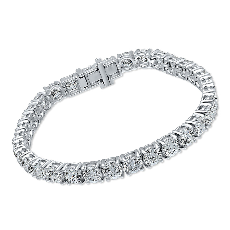 Certified Lab Grown Diamond Platinum 4 Prong Round Tennis Bracelet 15 ctw