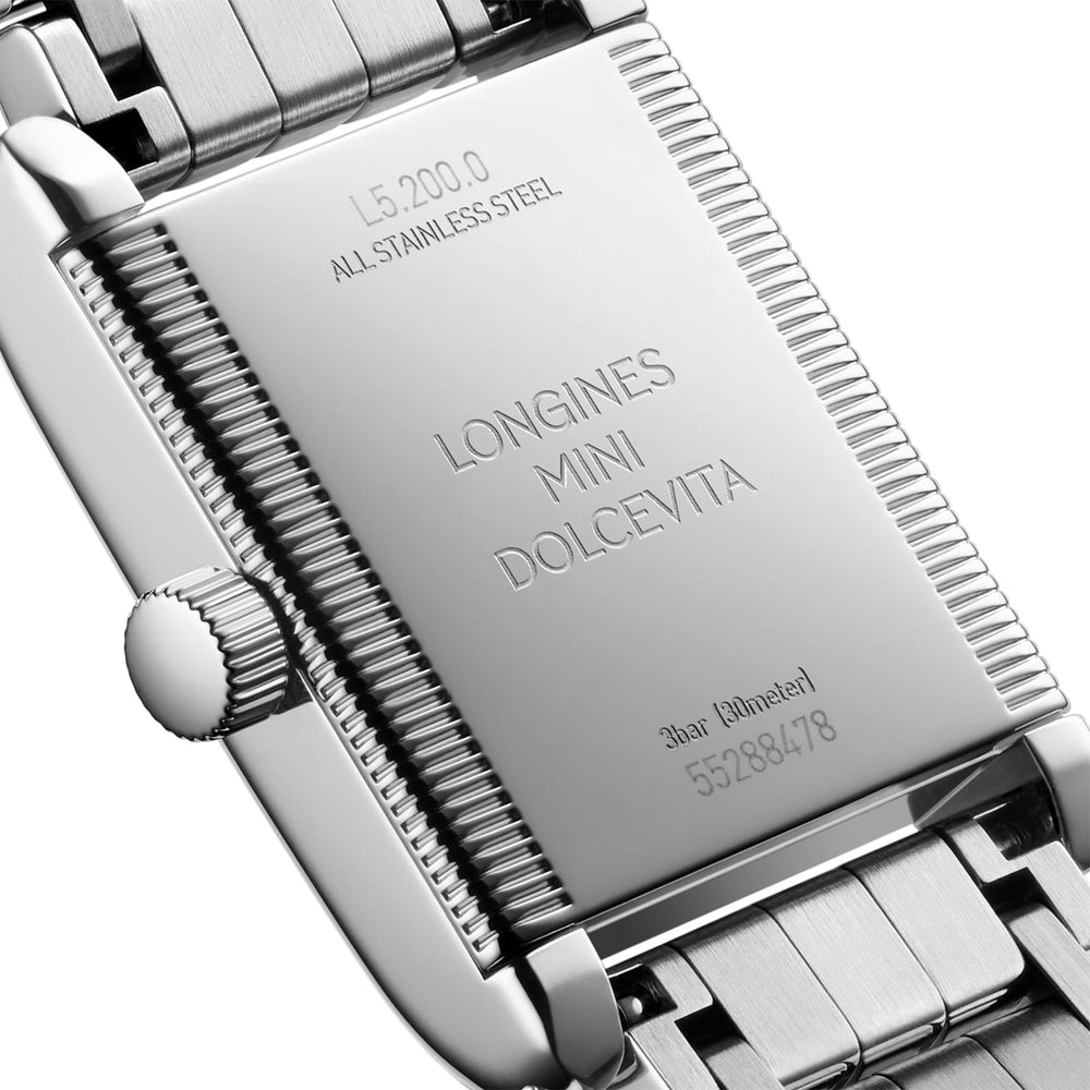 Longines Elegance Mini Dolcevita Silver "Flinqué" with Diamonds 21x29mm L52000716 caseback