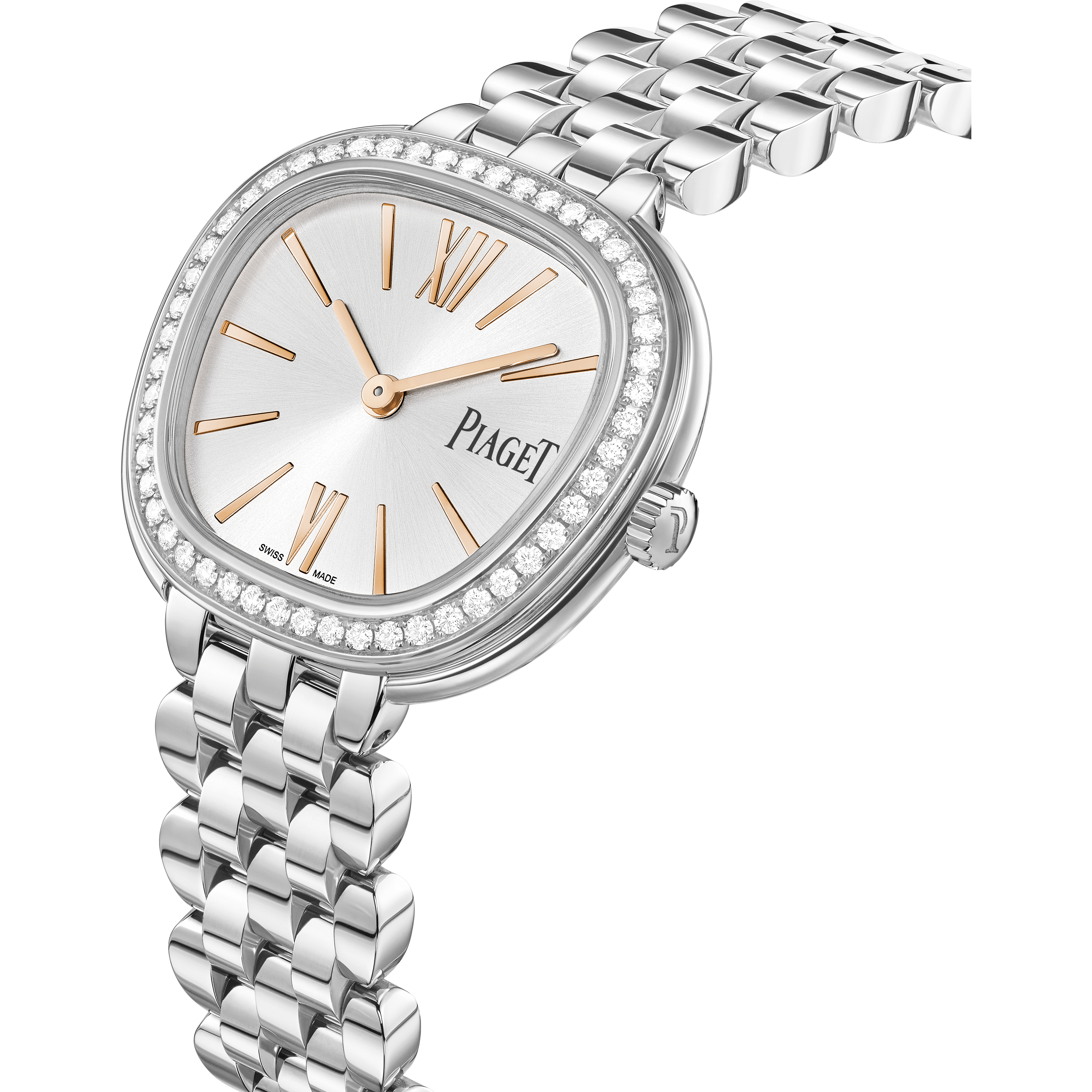 Side view Piaget G0A50300 Sixtie Steel with Diamond 29mm Quartz Watch