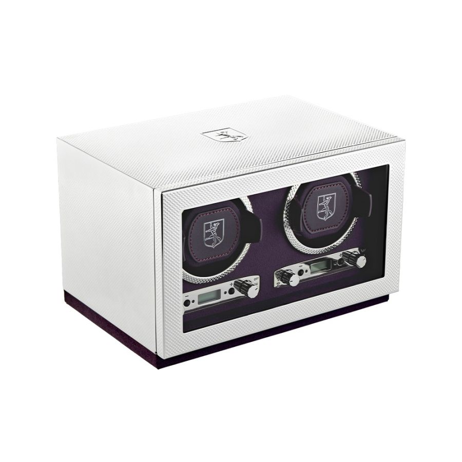 Side View of Wolf 1834 Silver Double Watch Winder 190004