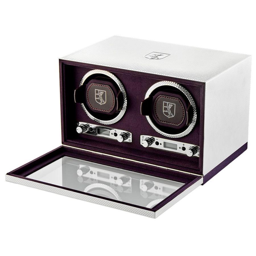 Open View of Wolf 1834 Silver Double Watch Winder 190004