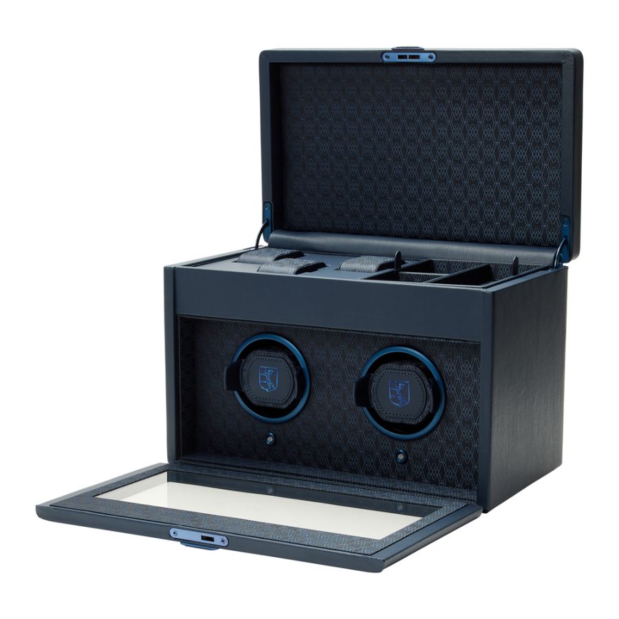 Open View of Wolf 1834 Earth Double Watch Winder 190417