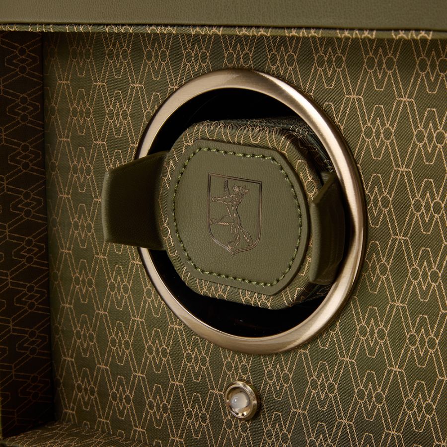 Close View of Wolf 1834 Earth Double Watch Winder 190441