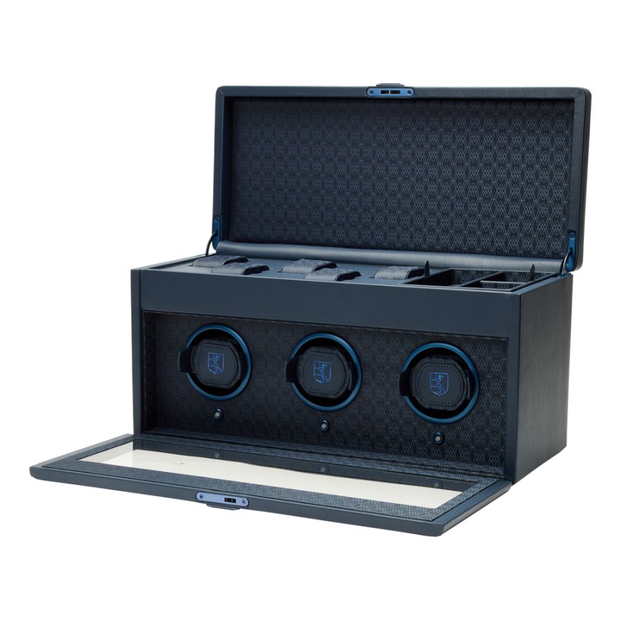Open Side View of Wolf 1834 Earth Triple Watch Winder 190517